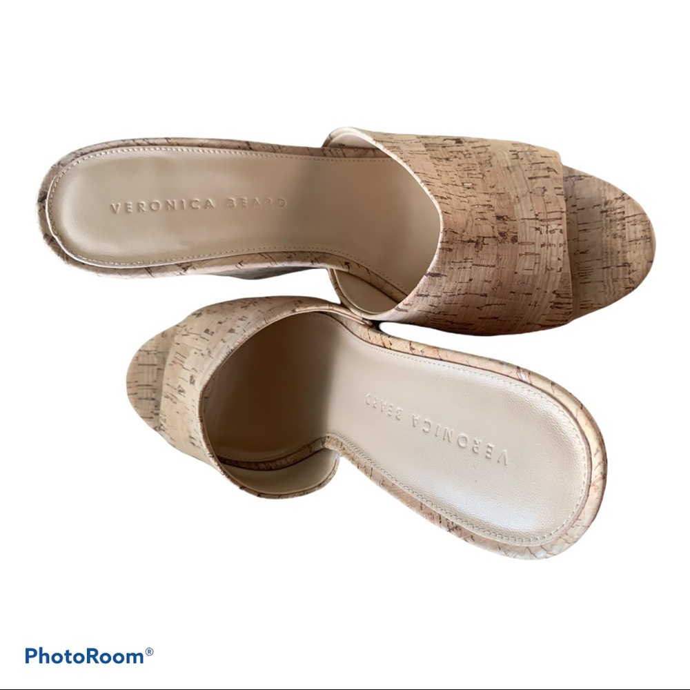 Veronica Beard Dali Cork Platform Wedge Mules - Picture 9 of 16